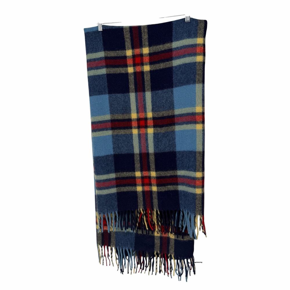 Vintage Troy Robe 100% Virgin Wool Plaid Throw Stadium Blanket 52x66